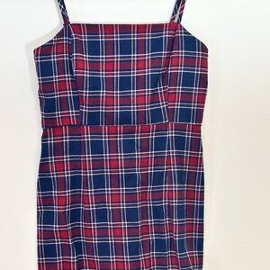 Forever 21 Women's Plaid Red and Blue Dress